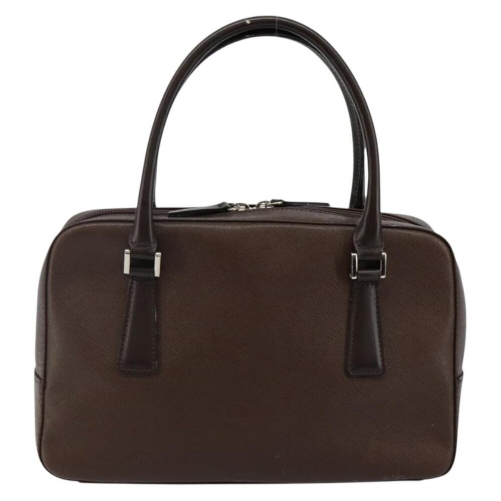 BURBERRY Hand Bag Leather Brown Silver Auth - Picture 3 of 16